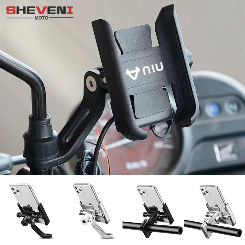 

For NIU N1 N1S M1 U1 M+ NGT Motorcycle CNC Handlebar Rearview Mirror Mobile Phone Holder GPS stand bracket