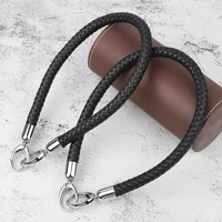 high grade 60cm black pu leather purse handles metal chain replacement straps for bag handle weave