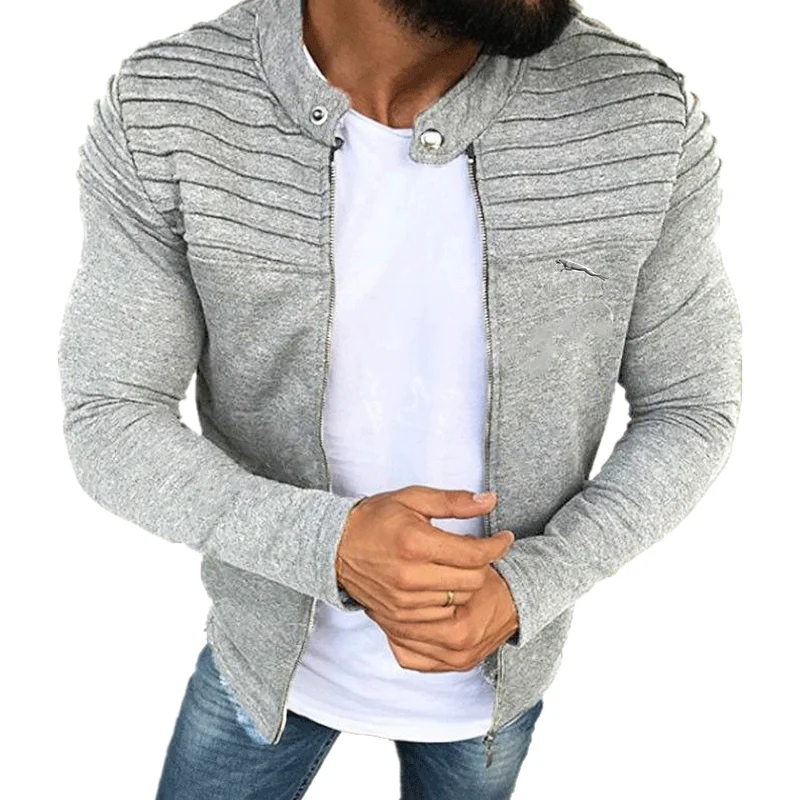

Men's Fashion Sports Jacket 2021 Jaguar Car Hot Sale New Spring Autumn Slim Long Sleeve Striped Zip Jacket Cardigan