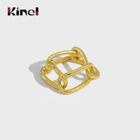 kinel bijoux 925 sterling silver weave wide chain ring openwork high quality minimalist rings for women elegant jewelry