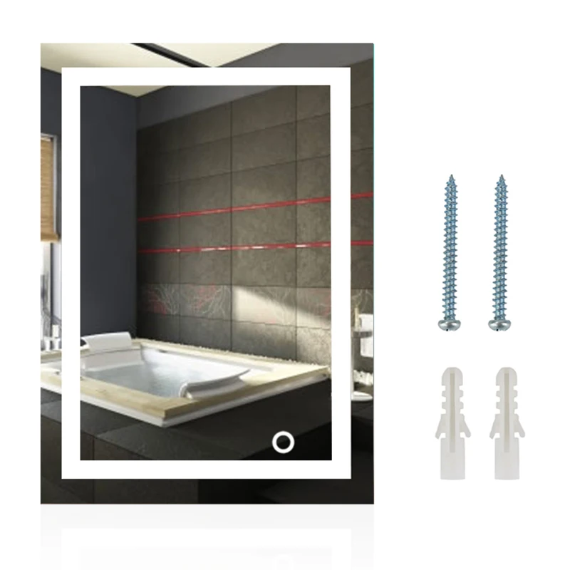 

Newest Horizontal LED Lighted Bath Vanity Wall Cosmetic Makeup Mirror With Touch Button Rectangular Home Bathroom Decoration HWC