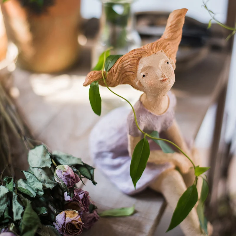 Фигурки для творческих поделок с милой девочкой из смолы фигурка феи садовая