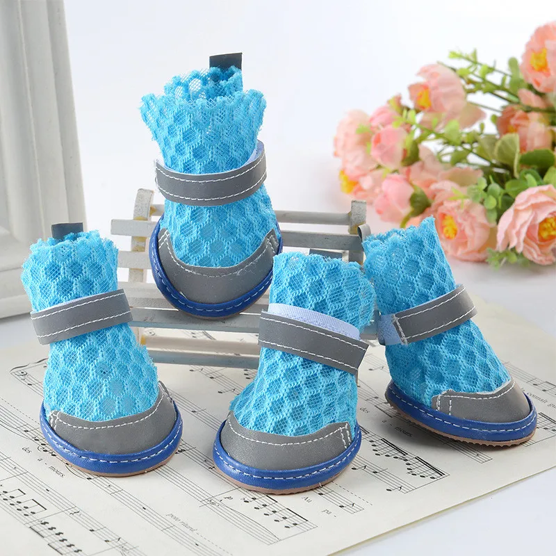 Summer Breathable Non-Slip Pet Shoes Reflective Hollow Comfortable Than Bear Small Animals Foot Dog Supplies Cat Accessories | Дом и сад