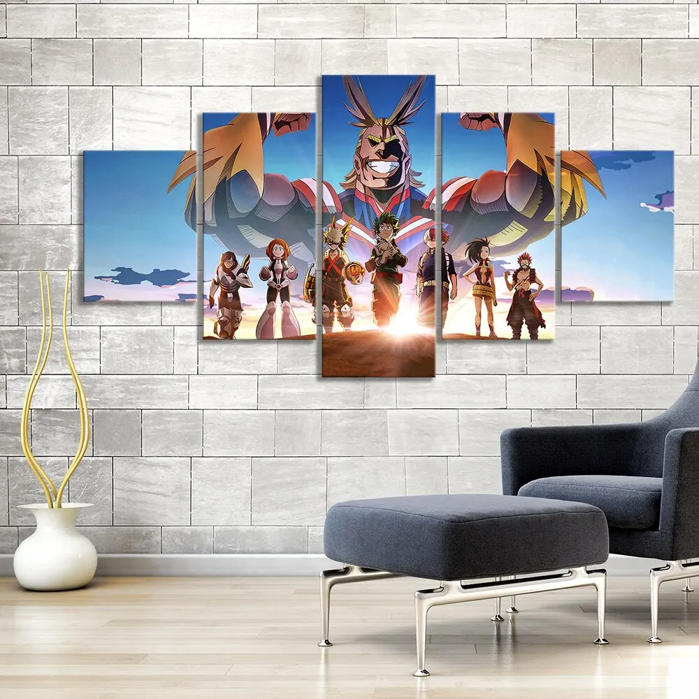 

5 Piece Boku No Hero Academia Poster Canvas Painting My Hero Academia Anime Wall for Home Bedroom Modern Modular Decor