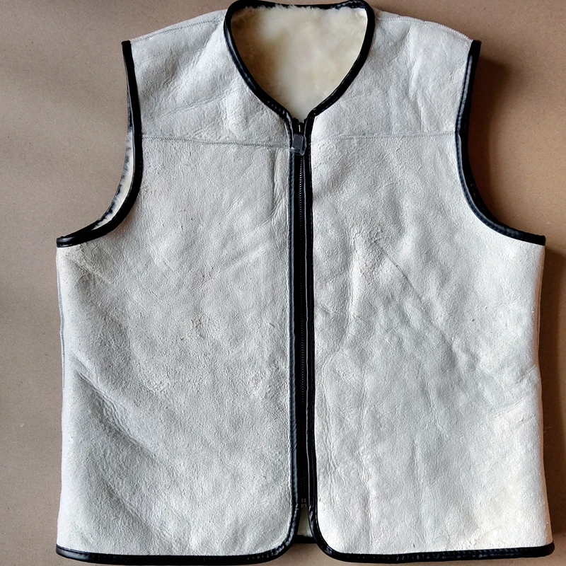 Мужской жилет из 2020 хлопка и овчины Теплый Бархатный натуральная овчина с