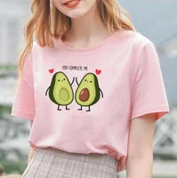cotton casual harajuku shirt tshirt summer fashion tee shirt femme you complete me funny avocado fruit print t shirt women tops