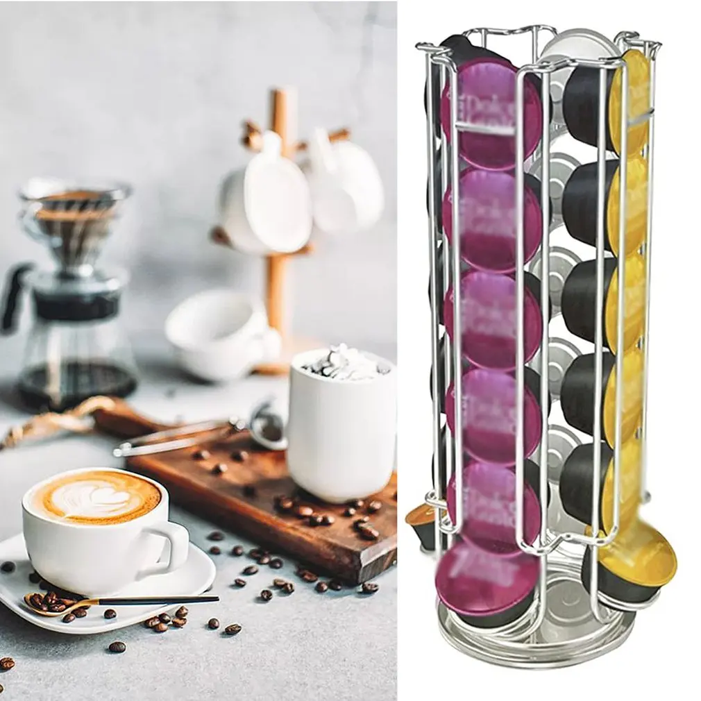 Вращающийся держатель для капсул кофе 24 зерна металлический материал