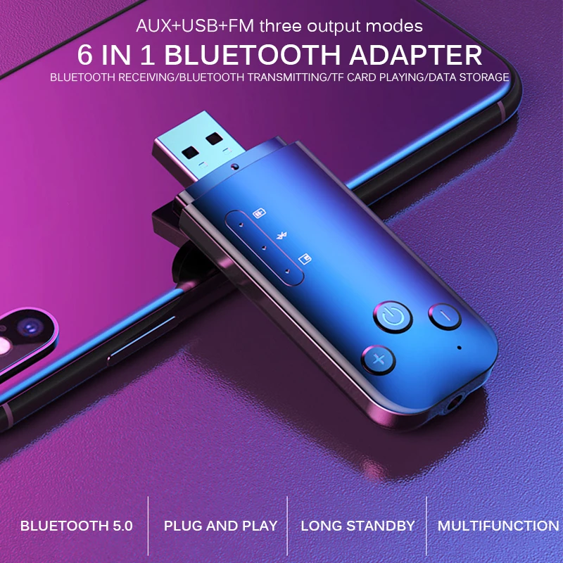 Портативный мини Bluetooth 5 0 беспроводной музыкальный ресивер автомобильный