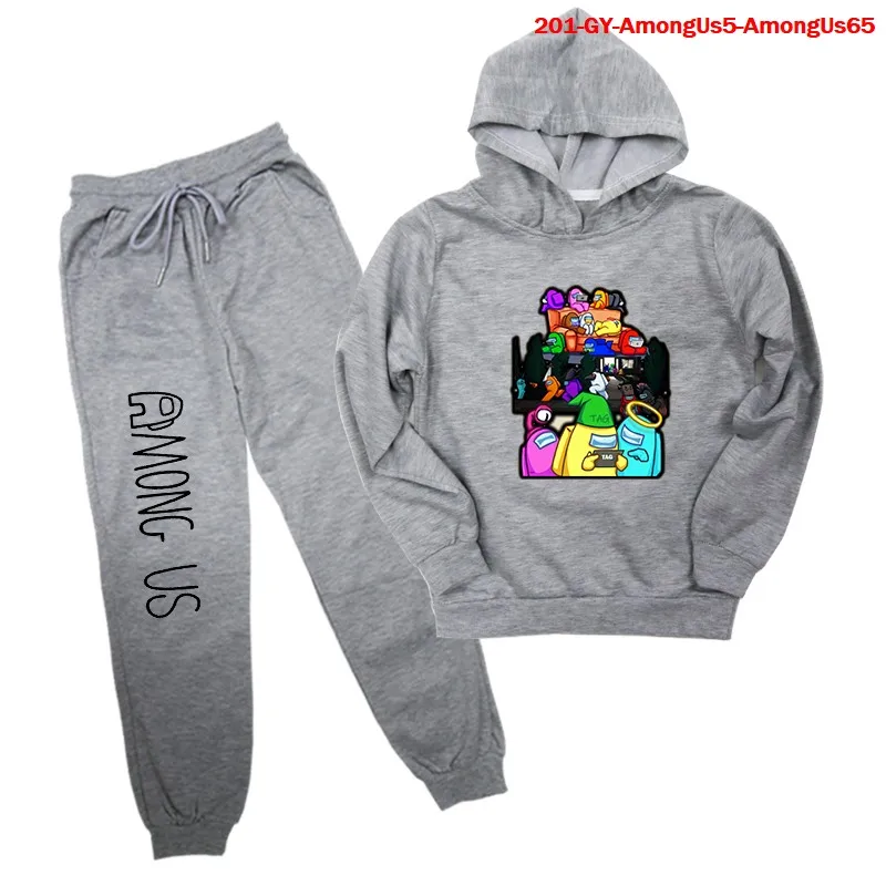 

2021 new hot sale 3d printed AMONG US girls/boys sportswear children's clothing suit hoodie top + pants 2-piece set