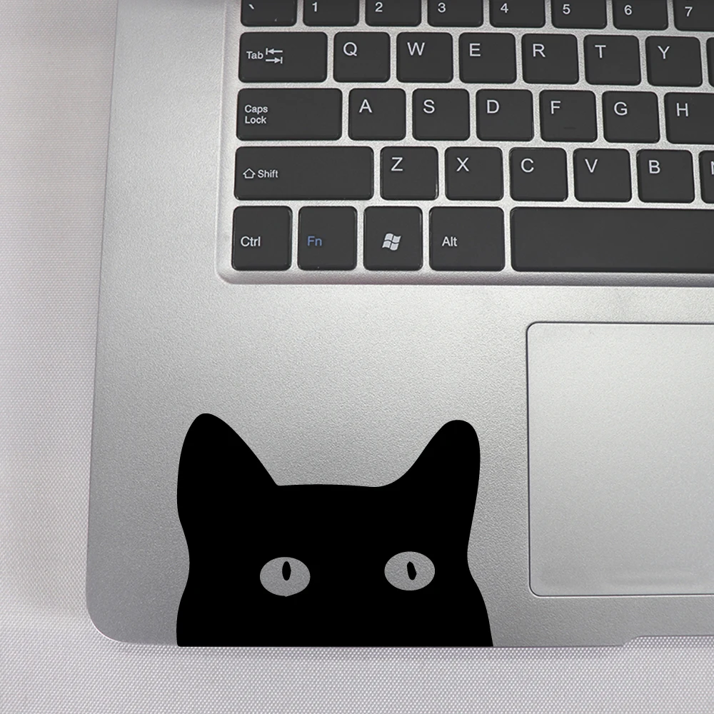 Симпатичная наклейка для ноутбука с рисунком кошки Виниловая черная Macbook Air