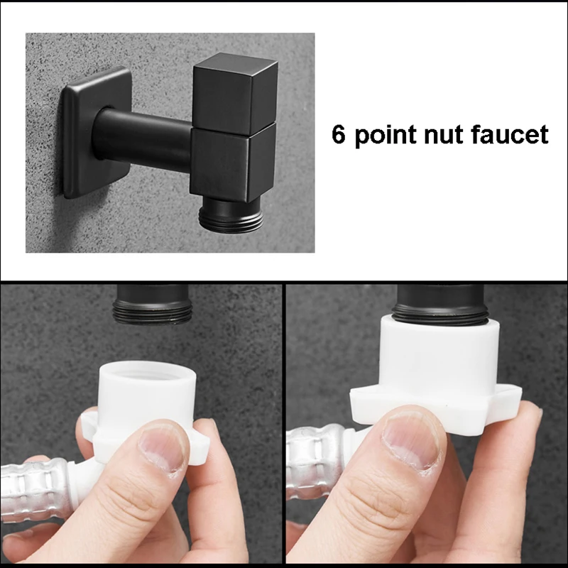 Настенный угловой смеситель для стиральной машины наружный садовый кран черного