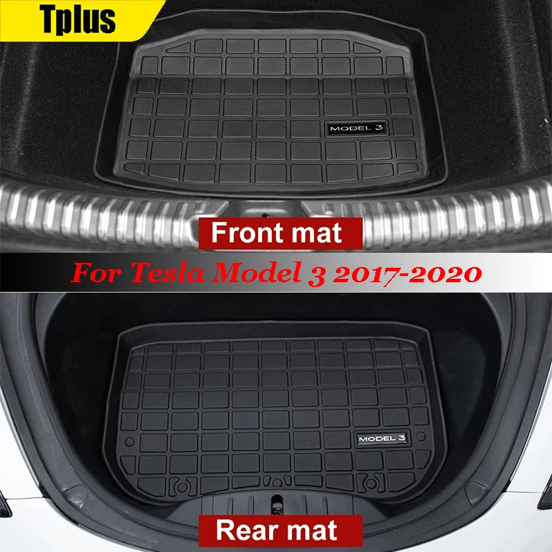 

Tplus Model 3 Car Front Luggage Mat For Tesla Model 3 2017-2020 TPE Rubber Odorless Cargo Pallet Waterproof Rear Luggage Pad