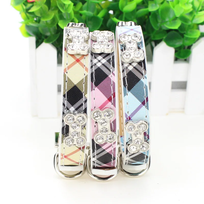 

Pet Dog Harness Leash Bling Rhinestone Puppy Dog Collars Personalized Small Dogs Collar Necklace Charms Pet Accessories