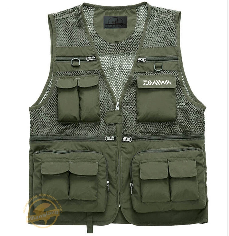 

Daiwa Men's Fishing Vests Quick Dry Breathable Multi Pocket Mesh Jackets Photography Outdoor Sport Hiking Vest Fish Waistcoat
