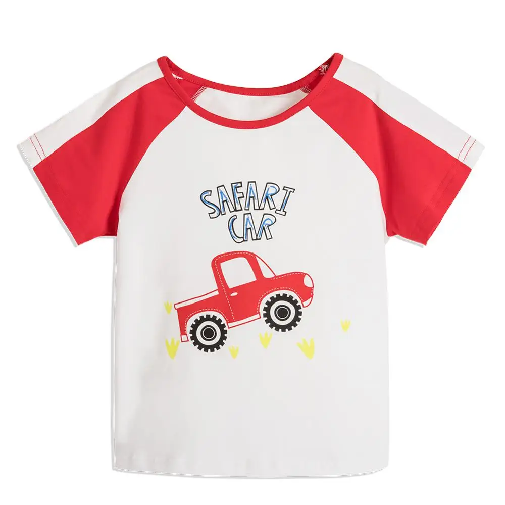 ABCKIDS Lovely Toddler O Neck Kids Boys Summer T shirt Short Sleeve Child Cartoon Car Print Cotton Top Tees|Футболки для