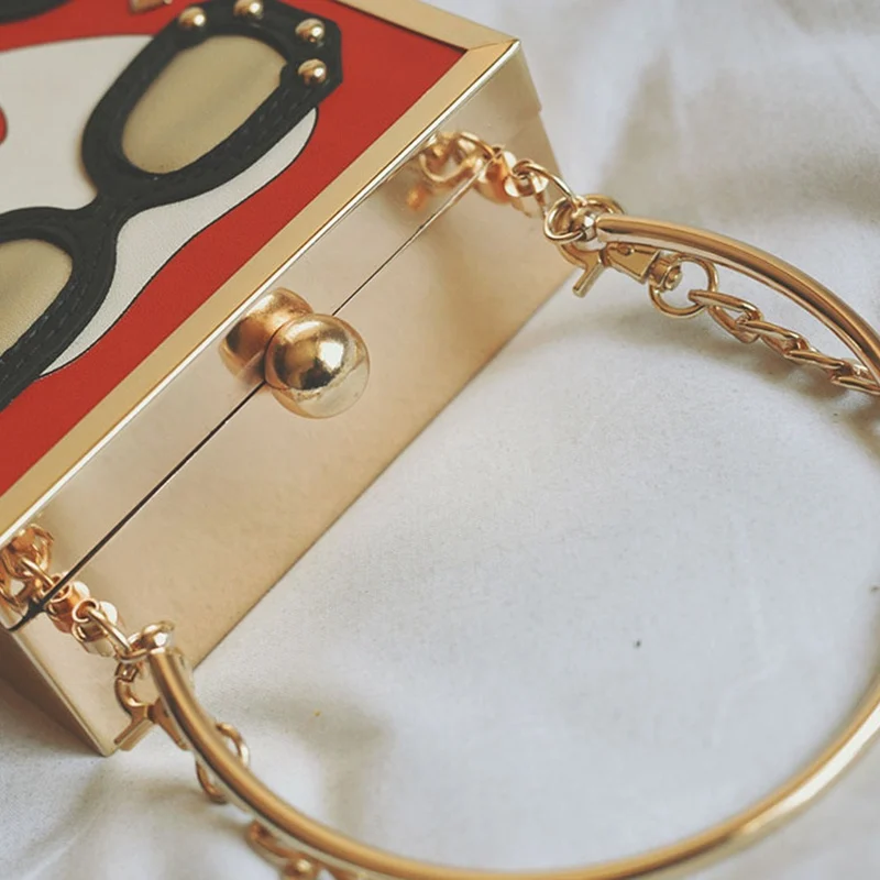 New 2019 Women Acrylic Evening Bags Luxury Ladies Handbags Fashion Female Mini Party Purse Clutch Glasses Girls Chain | Багаж и сумки