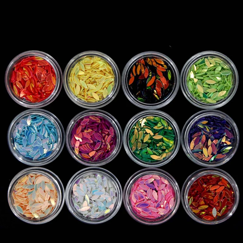 Лак для ногтей 12 коробок Блестки конский глаз сверкающие блестки массивные слизи