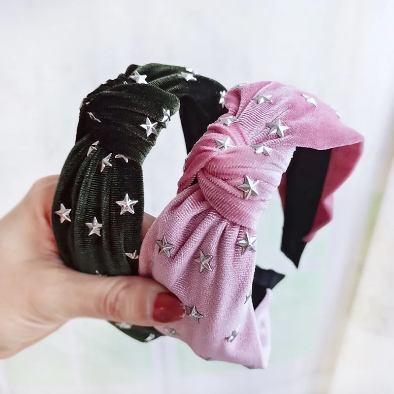 Женская винтажная бархатная повязка на голову с узлом аксессуары для волос 2019| |