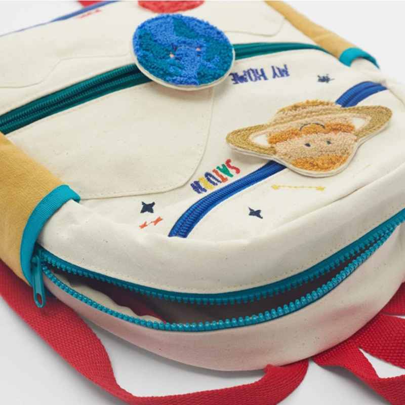 Новинка 2020 детский хлопчатобумажный холщовый рюкзак с вышивкой в виде земляных