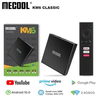 android 10 tv box amlogic s905x4 av1 smart atv mecool km6 classic 2gb 16gb rom 2 4g 5g wifi bluetooth 4k hd tvbox prime video