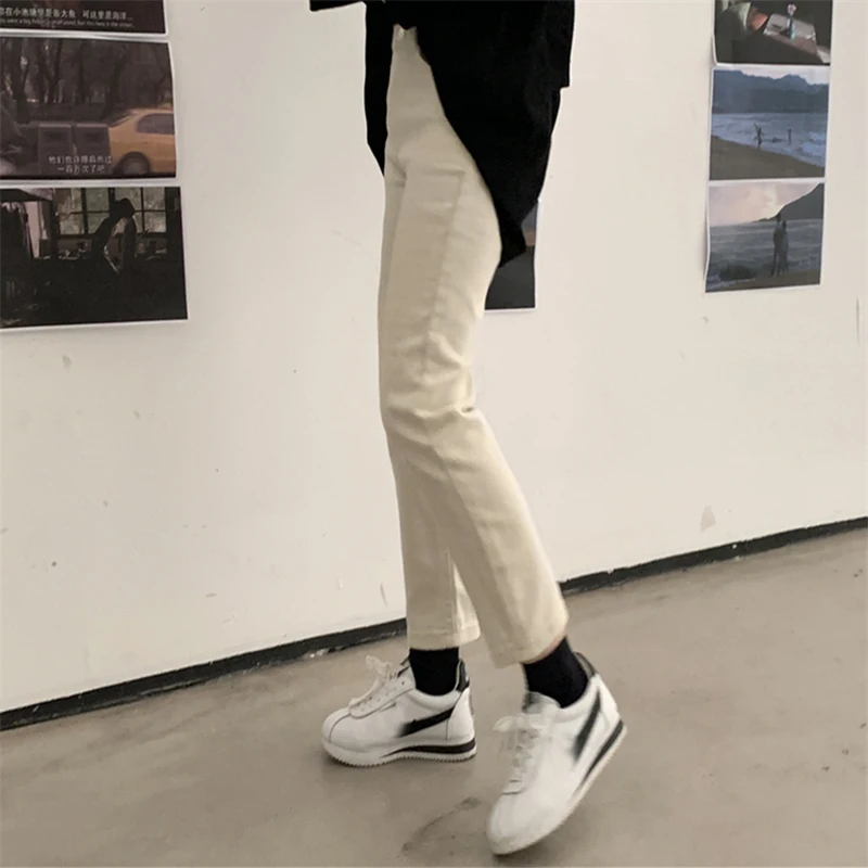 

Retro Chic Hong Kong Style Straight Jeans for Women Autumn and Winter 2020 New High Waist Slimming Slim-Fitting Ankle-Tied