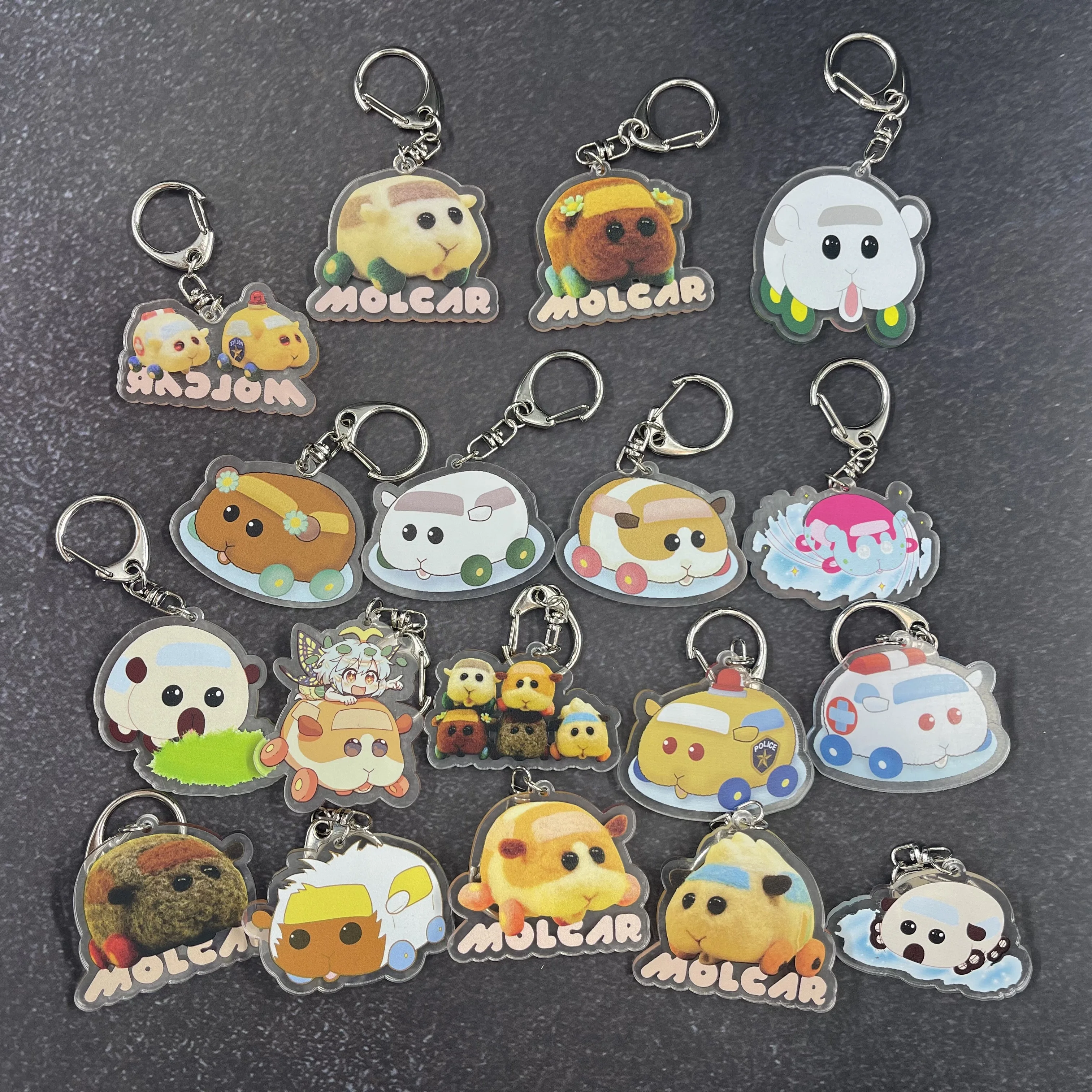

PUI PUI Molcar Cosplay Key Chains Two-sided Keychain Acrylic Pendant Keyring