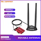 Wifi6E 3000 Мбитс трехдиапазонный 2,4G  5G  6 ГГц PCI-E адаптер Bluetooth 5,2 Поддержка сетевой карты памяти стандарта WPA3 для настольного ПК Win1011 AX181