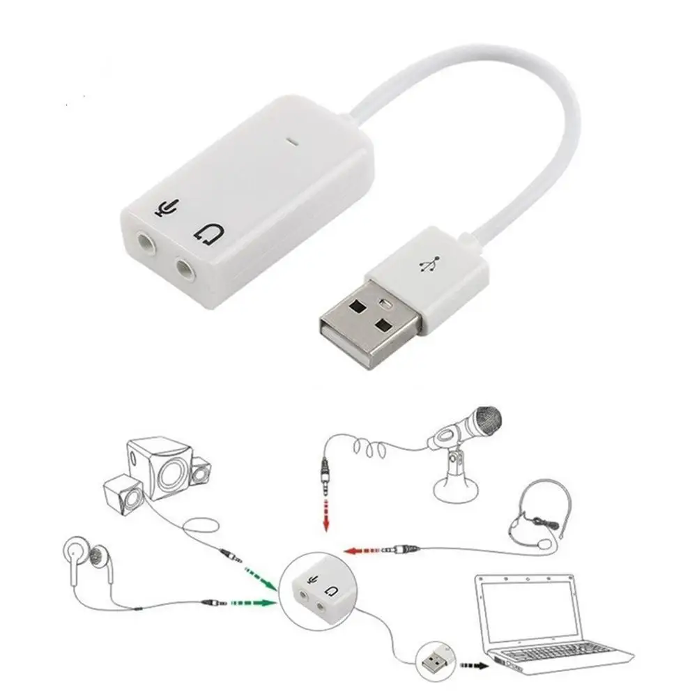USB звуковая карта 2 0 к гнезду 3 5 мм MI 3D Аудио гарнитура микрофон наушники 7 1 канал