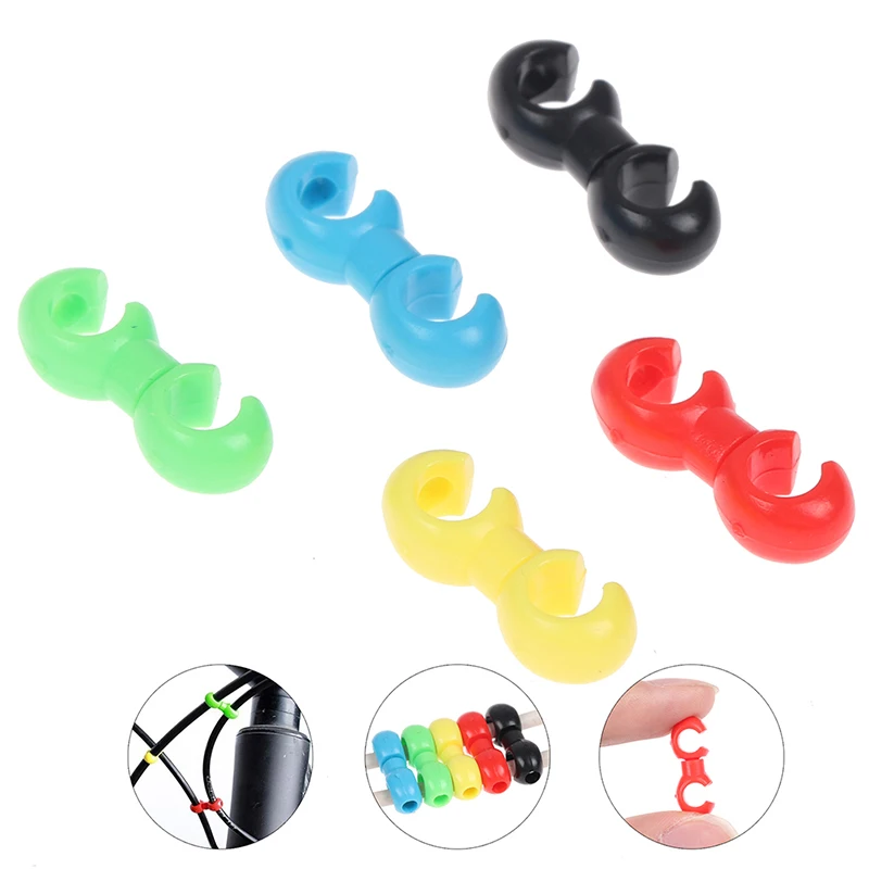 

20pcs Bicycle MTB Brake Cable Clips Buckle Hose Guide Bike Cross S Style Line Clip Durable for Organize Brake Cable Cross Hooks