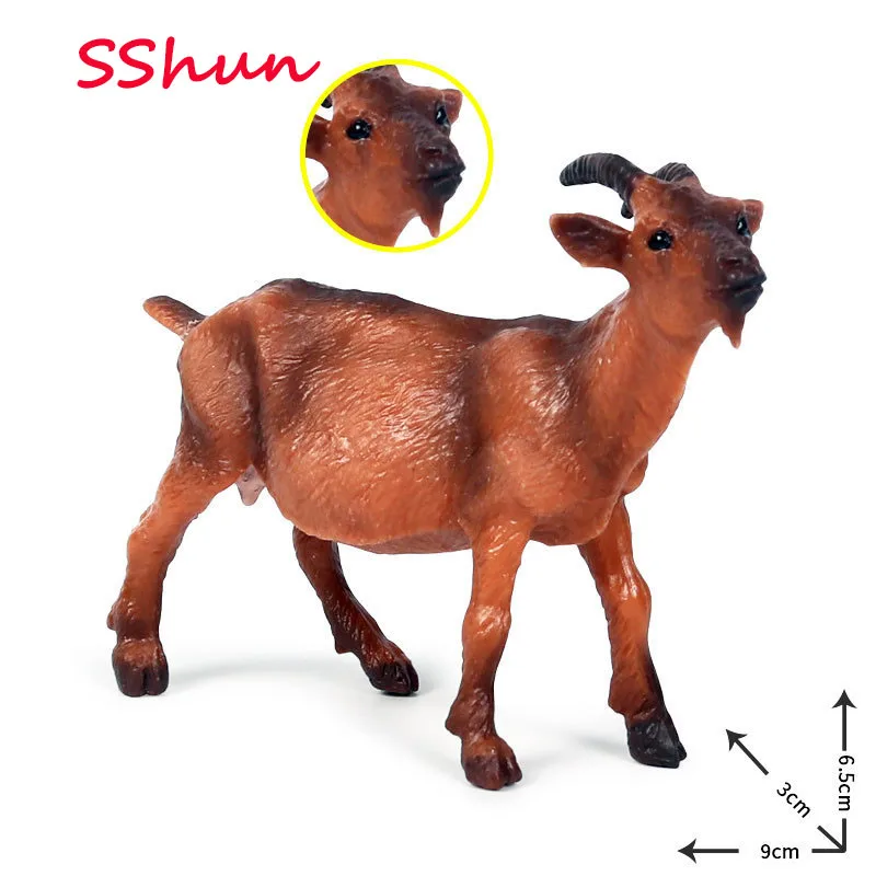 

9*3*6.5CM Children's Simulation Wild Animal Model Brown Goat Ranch Sheep Poultry Solid Static Toy Decoration