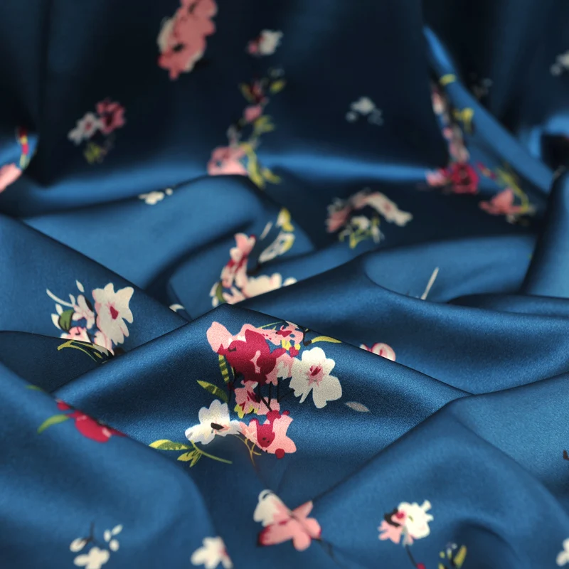 

135cm wide silk stretch satin fabric meter 19mm digital inkjet silk fabric satin shirt dress fabric wholesale silk cloth