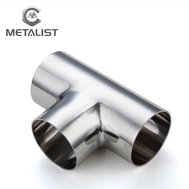 

METALIST OD 45mm.51mm High Quality SS304 Stainless Steel Sanitary T Shape Pipes Weld TEE 3 Way Pipe Fitting