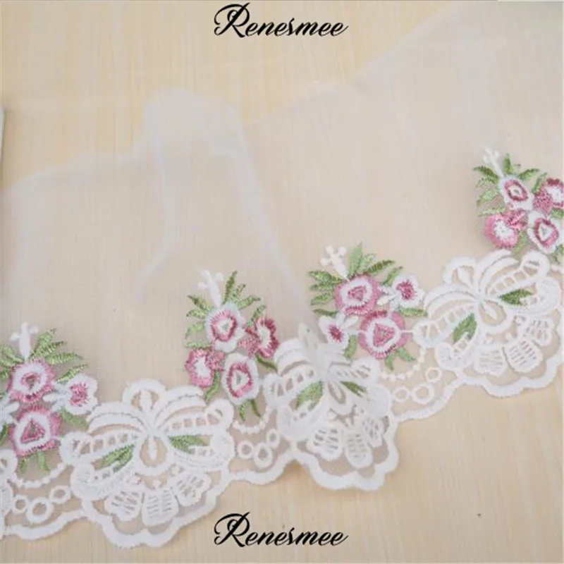 1 метр мягкий тюль цвета слоновой кости сетка Цветочная Ткань Venise кружевной