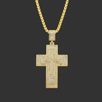 2022 trend ornament luxury diamond cross pendant womens necklaces gothic jewelry on the neck couple pendants korean fashion