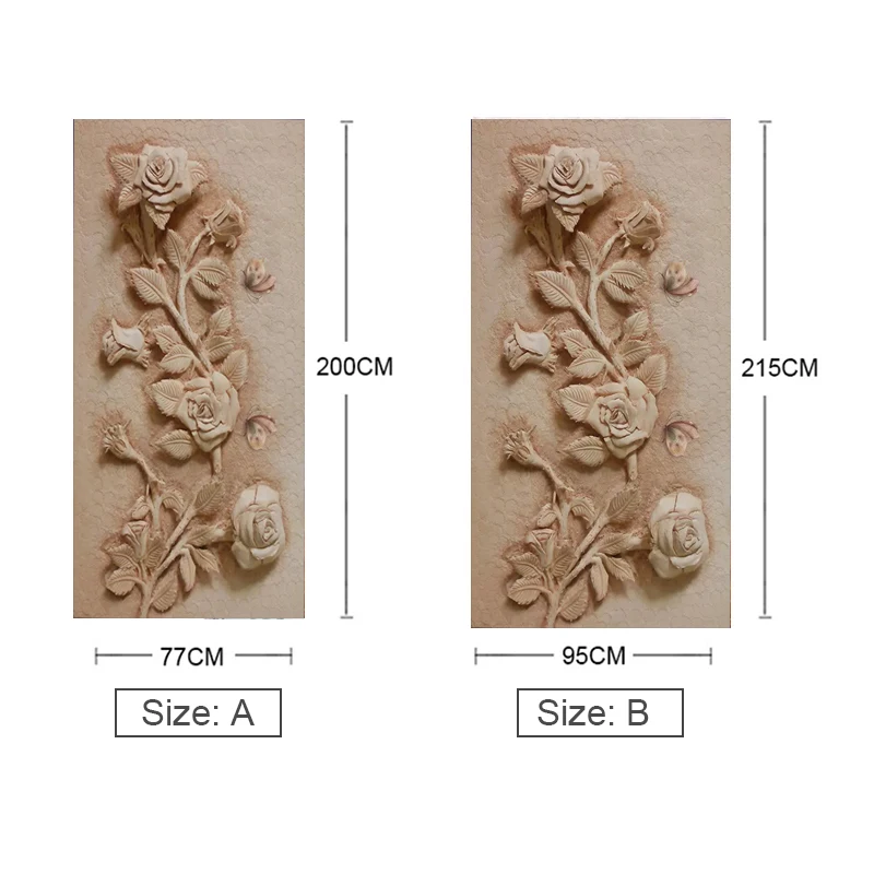 DIY Наклейка на дверь 3D рельефная Роза роспись бабочками для гостиной спальни