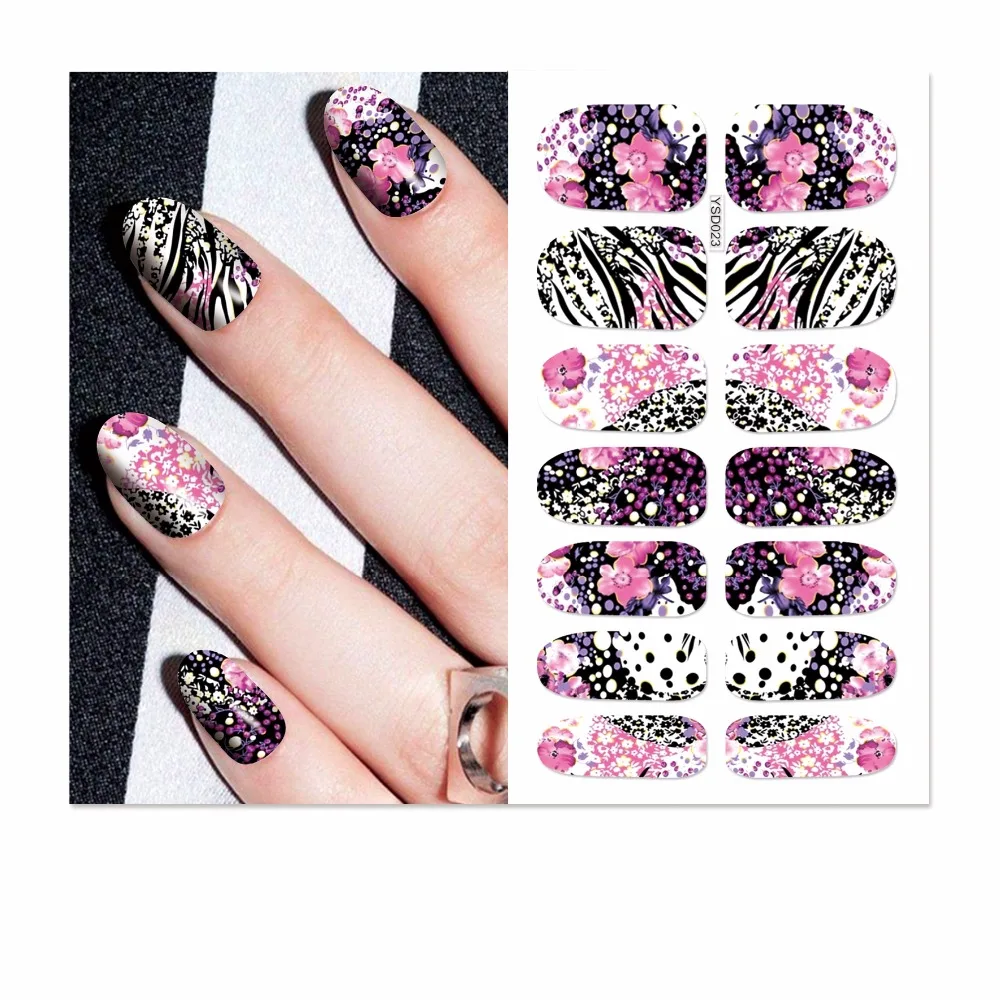 

1 Sheet Optional Beautiful Full Cover Wraps Nails Decals Water Transfer Nail Art Stickers