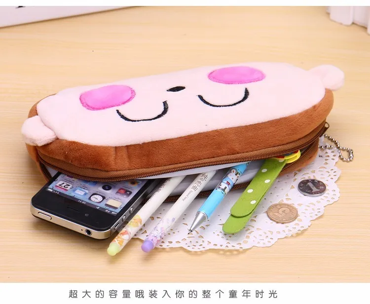1 шт 12 Цвет школьная Kawaii Тоторо Карандаш Чехол сумка/мешок карандаша панды плюшевые косметический кошелек мешок застежки-молнии монета сумка подарок для детей