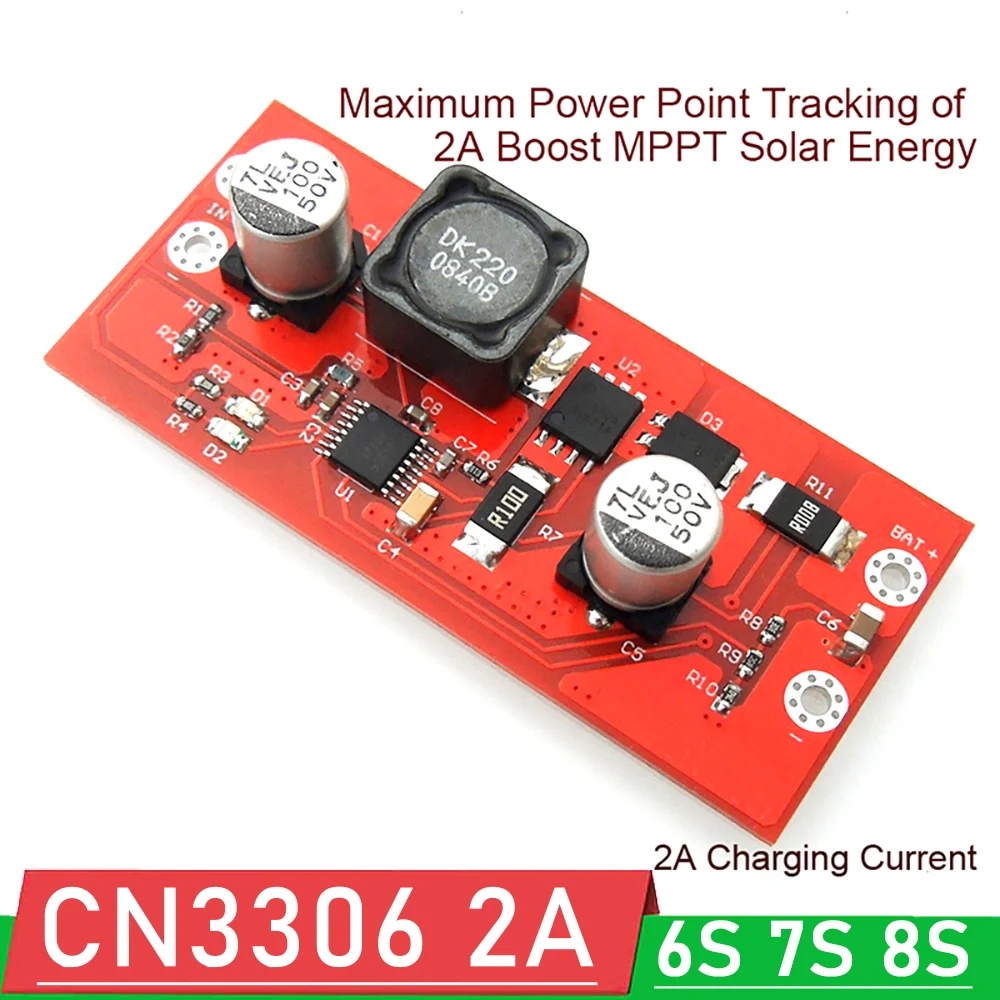 Зарядка литий ионного аккумулятора 6S 7S 8S 24V Li Ion LifePo4 CN3306 2A Boost 18V MPPT контроллер