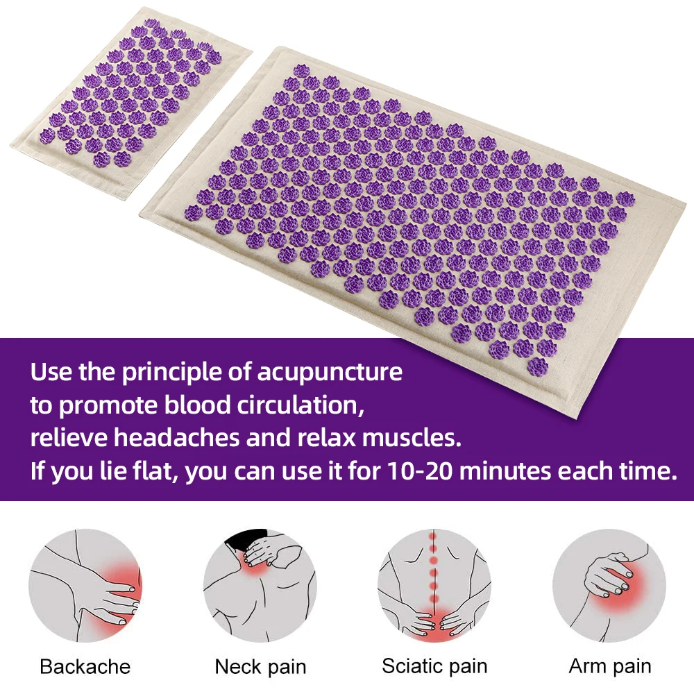 Акупунктурный массаж натуральная льняная Кокосовая пальма коврик для йоги шиацу