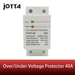 Бытовая Din-рейка, 40 А, 230 В, автоматическое восстановление, переподключение по напряжению и пониженному напряжению, регулируемое защитное устройство предохранитель