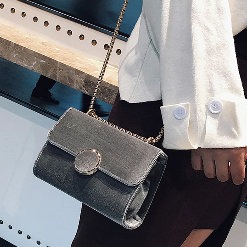 Роскошная сумочка с цепочкой бархатная сумка через плечо мессенджер