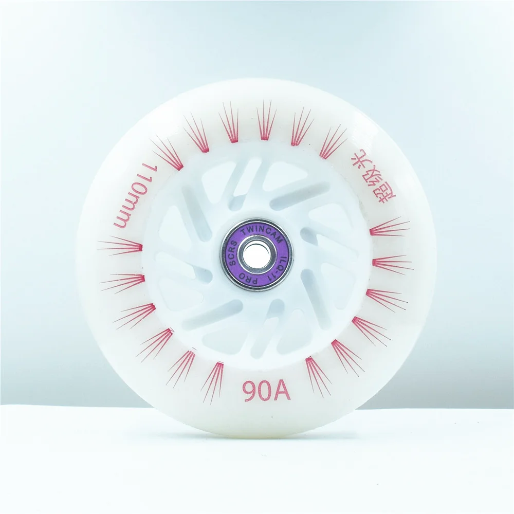 2 pieces 90 100 110 speed wheel with ILQ-11 608 skating bearing inline skates wheels 90A durable PU LED Flash Shine tyres | Спорт и