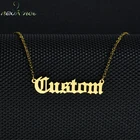 Ожерелье покрытое золотом, индивидуальная именная табличка ожерелья из нержавеющей стали под заказ, старинном английском Стиль, ювелирное изделие, подарок