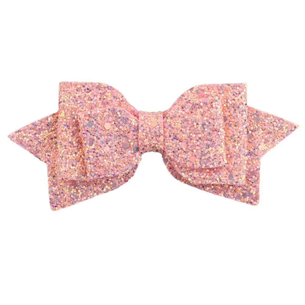 

New Cute Glitter Hair Bows Hair Clip Girl Kid Handmade Boutique Small Colorful Bling Bows Hairgrip Hairpin Hair Accessories