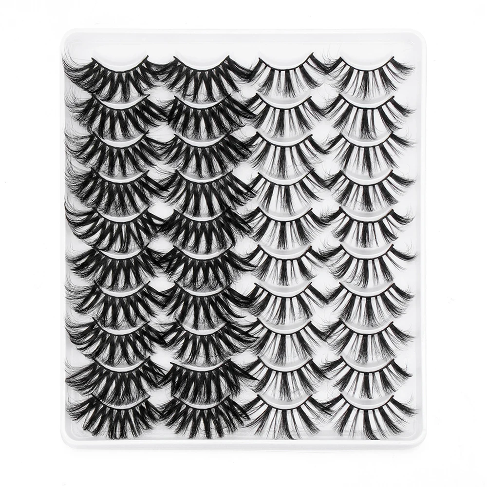 20 пар мм Искусственные норковые накладные ресницы драматические длинные 3D для
