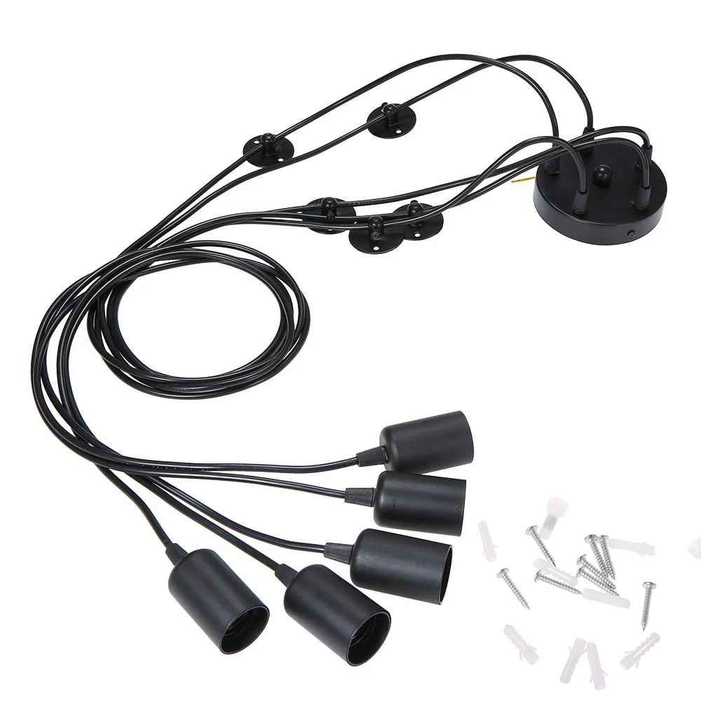 Винтажная Подвесная лампа в скандинавском стиле Е27 регулируемые подвесные