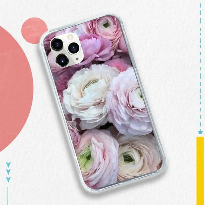 

Flower Pink Purple Peony Rose Phone Case for iPhone 11 12 mini pro XS MAX 8 7 6 6S Plus X 5S SE 2020 XR