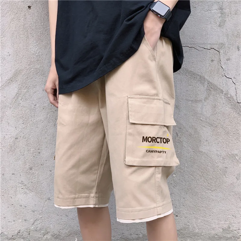 

Summer Casual Shorts Men Khaki Loose Beach Shorts Daily Cargo Pants for Male Homme Jogger Harajuku Streetwear Skateboard Clothes