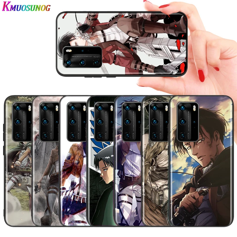 

For Huawei P40 P30 P20 Pro Lite E Plus 5G Bright Black Phone Case Attack On Titan Levi For Huawei P10 P9 P8 Lite Cover