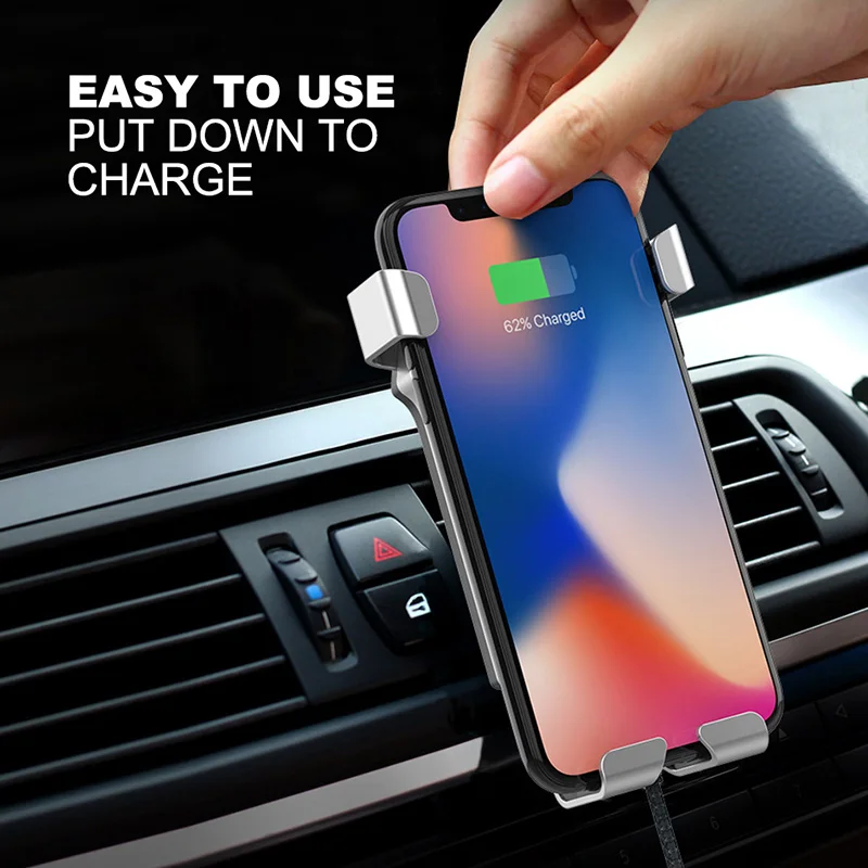 Aluminum alloy Wireless Charger Dashboard Holder Car Charge Charging for Iphone MAX Plus Samsung S8 9 car | Электроника